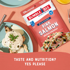 Bumble Bee salmon served over salad highlighting quick meal protein