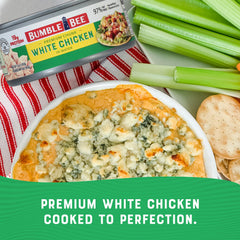 Bumble Bee chicken tossed in a fresh salad demonstrating a quick, healthy meal option