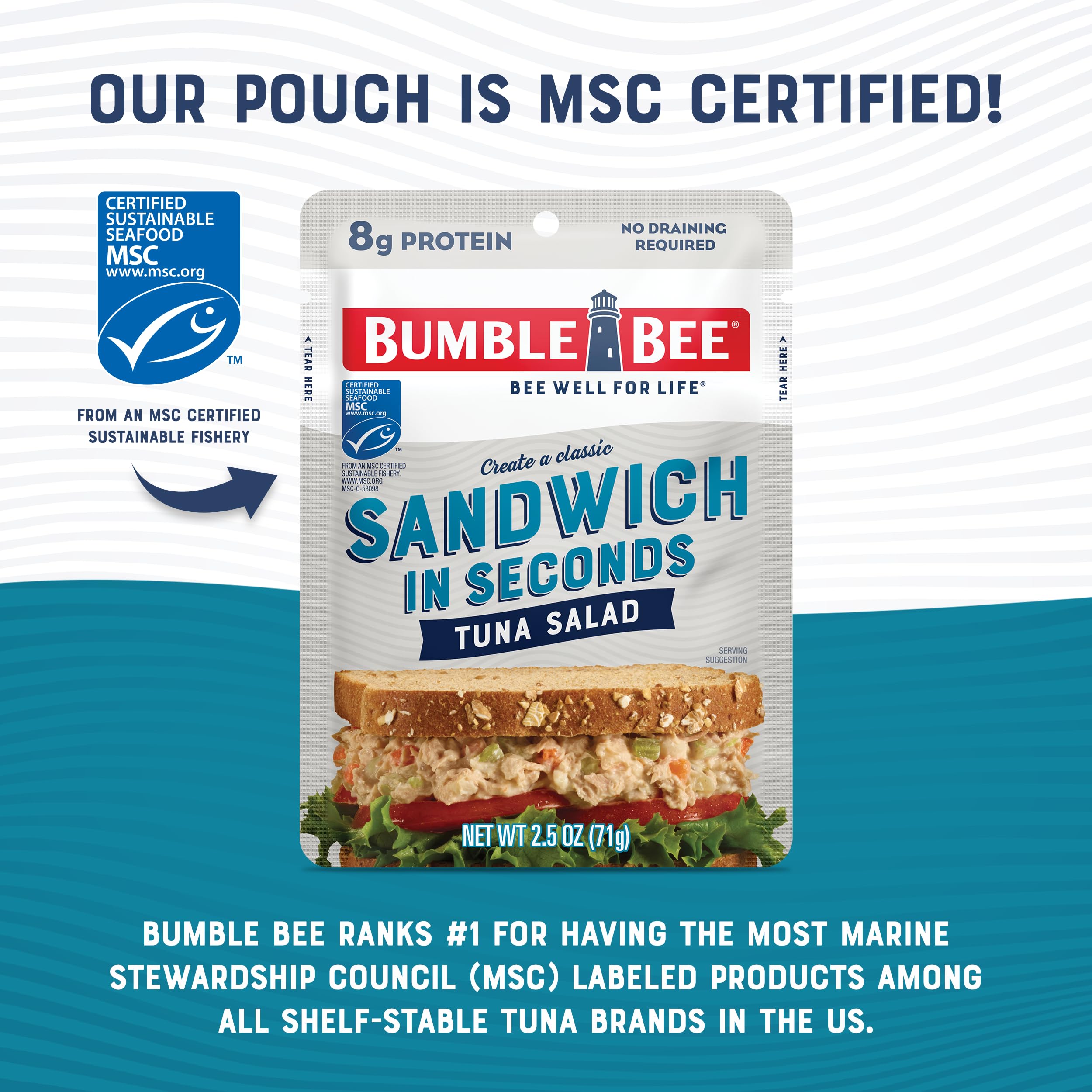 Bumble Bee tuna salad on crackers as a protein-rich snack option