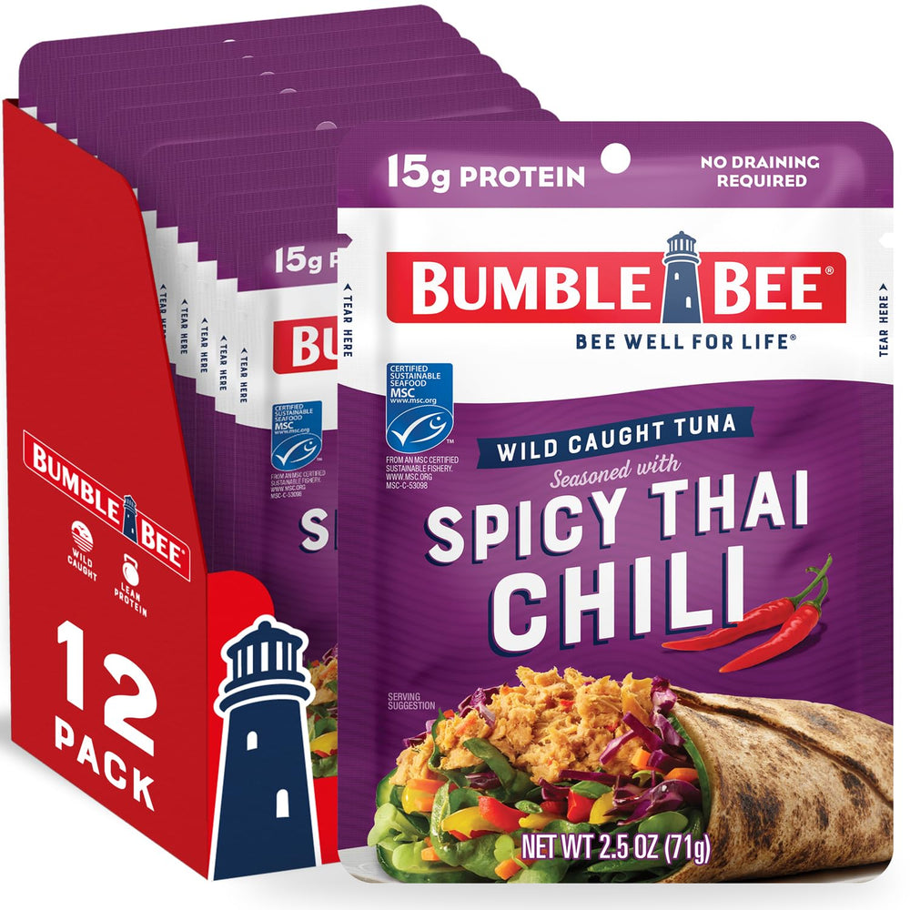 Bumble Bee front packaging showing pouch and bold Thai chili flavor benefit