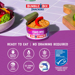 Bumble Bee Thai Chili tuna flake close-up showing flaky texture