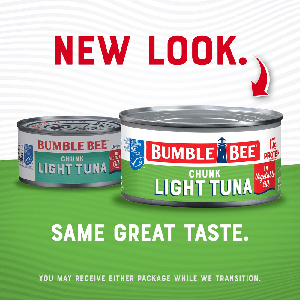 Bumble Bee tuna tossed into salad demonstrating quick meal convenience