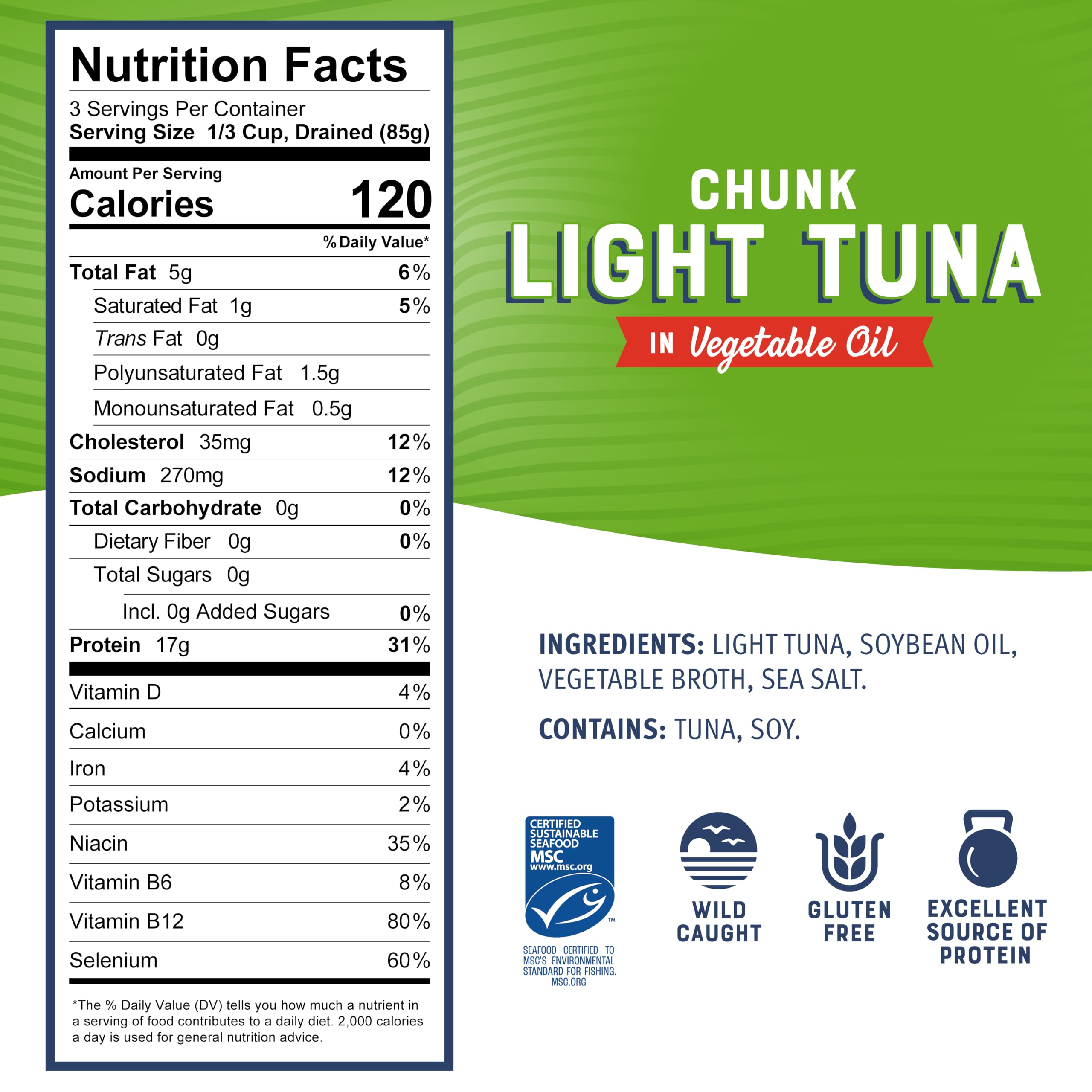 Bumble Bee can beside a ruler showing 12-ounce size for portion planning
