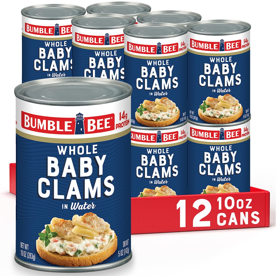Bumble Bee front can shot showing label and pack details, clear pantry storage benefit