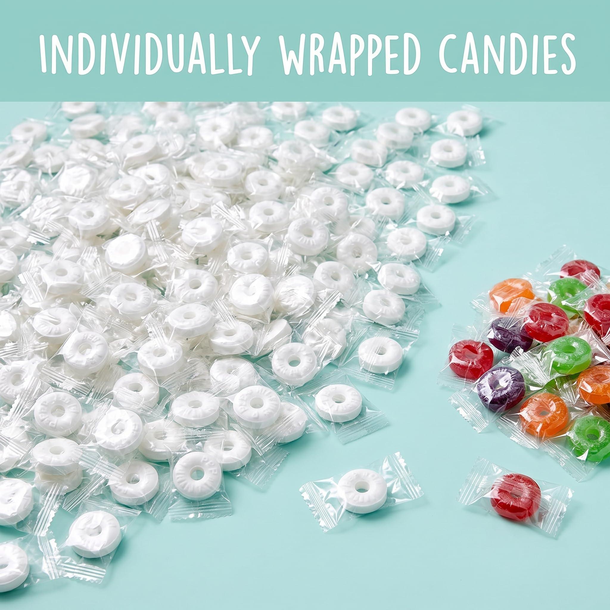 BUNDLENEST candy bowl display at event offering both mints and fruit candies to guests