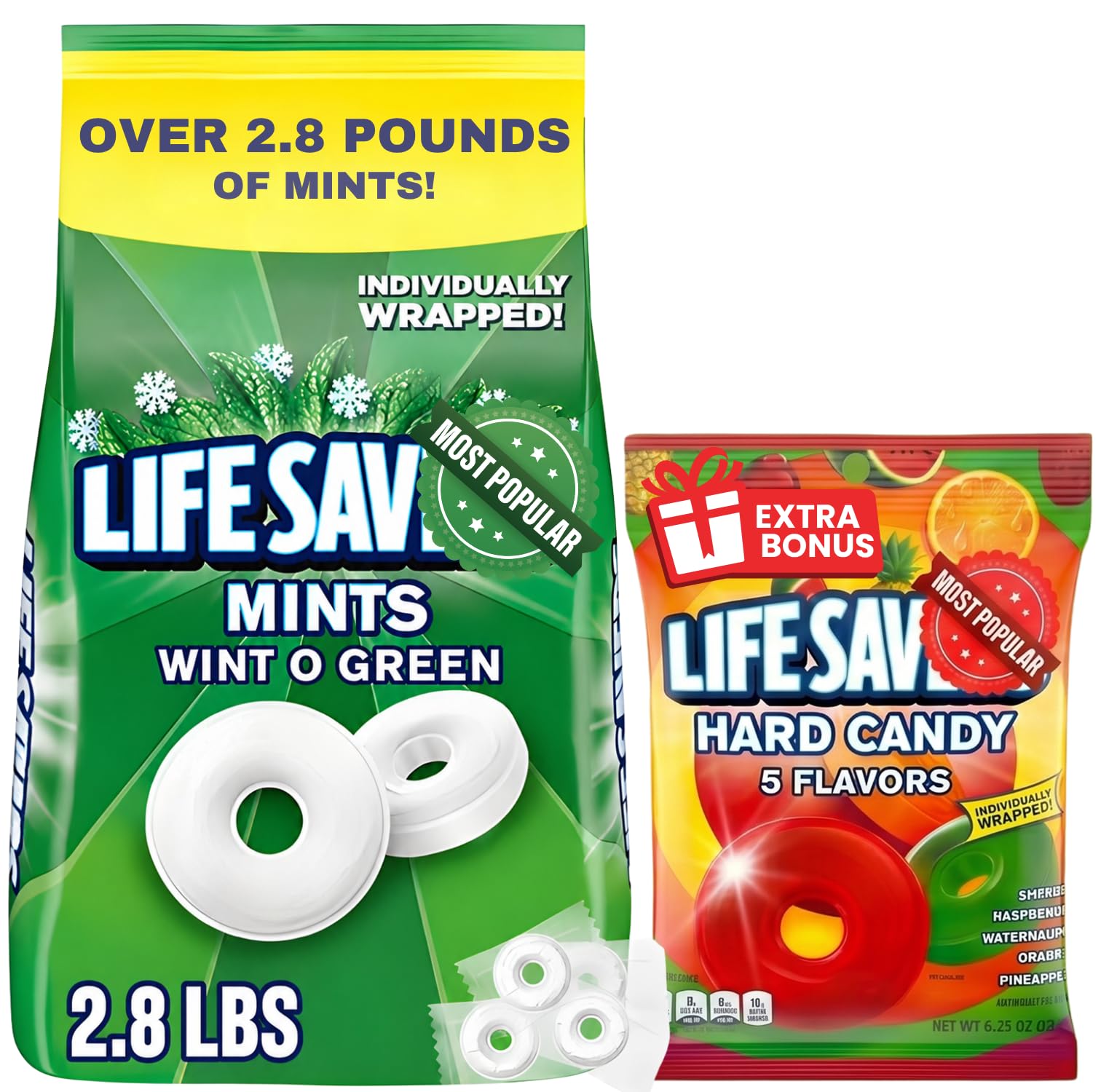 BUNDLENEST front packaging showing wintergreen mints and fruit candy, great bulk option