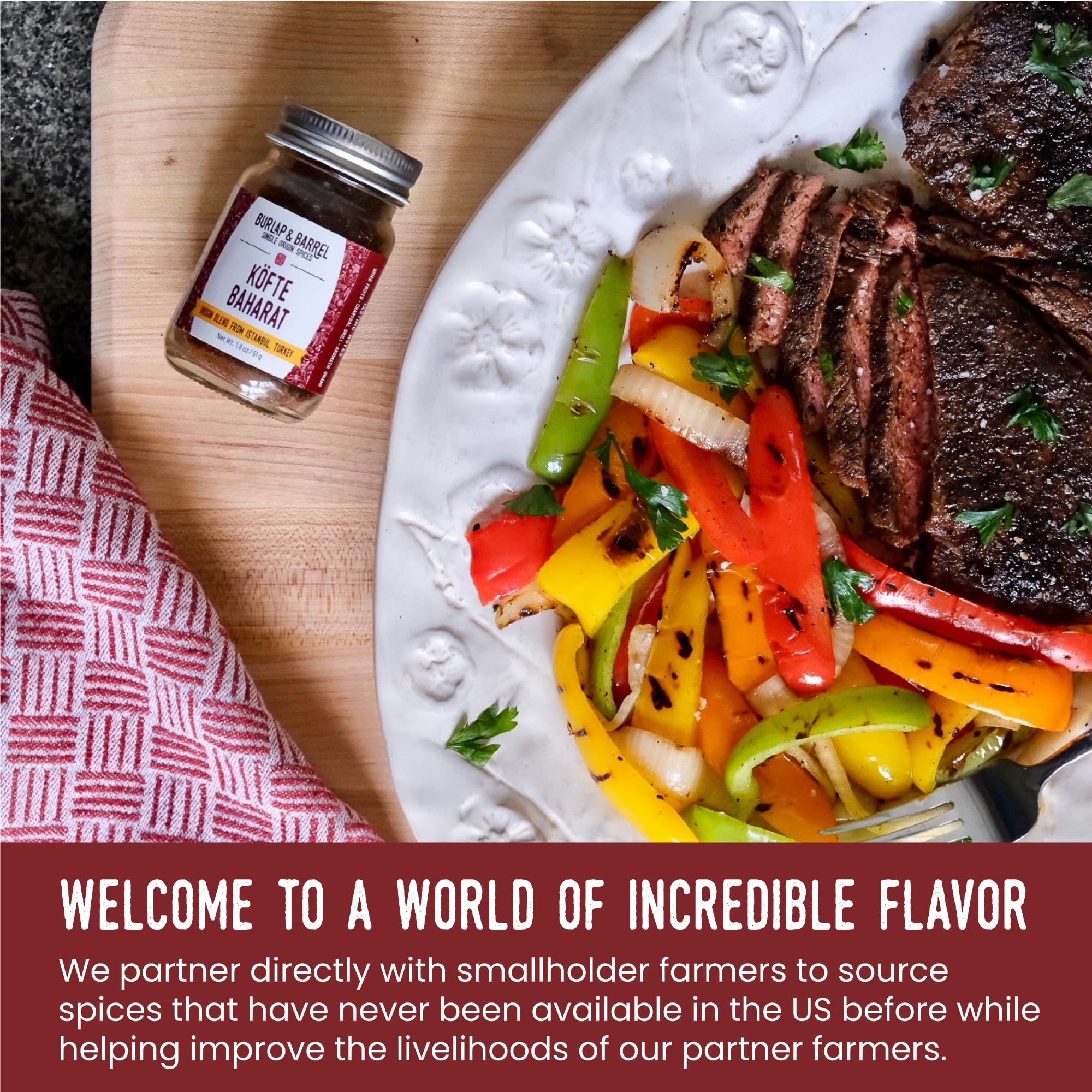 Burlap & Barrel label and ingredient list showing single-origin transparency