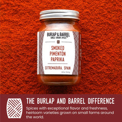 Burlap & Barrel glass jar on wood table showing packaging and traceability benefit