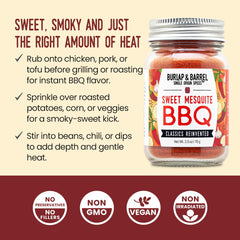 Burlap & Barrel spoon sprinkling over roasted potatoes, adds caramelized BBQ flavor