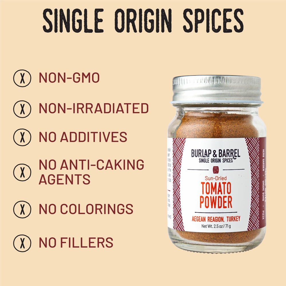 burlap & barrel spoonful of powder measuring concentrated umami boost