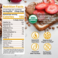 Burroughs Family Farms side label displaying regenerative organic certification details