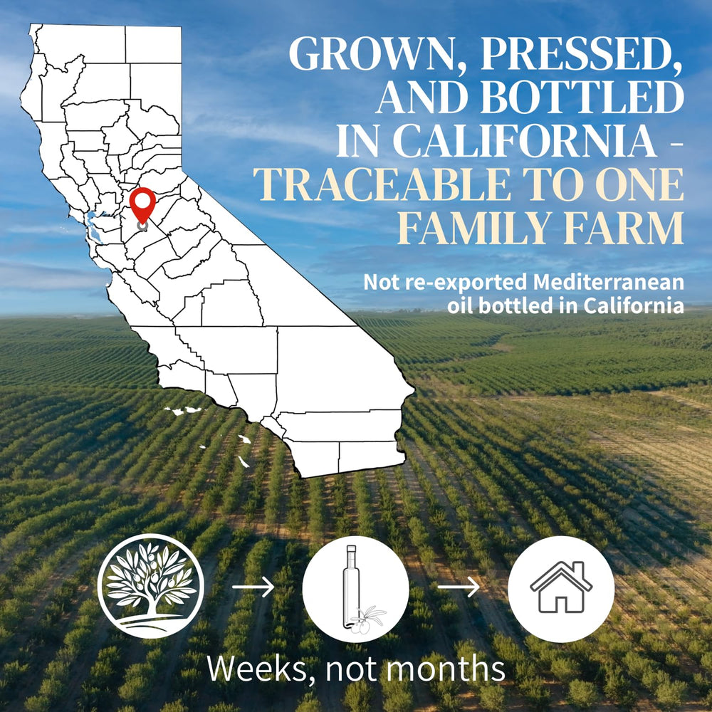 Burroughs Family Farms olive grove lifestyle shot showing ranch origin and sustainability
