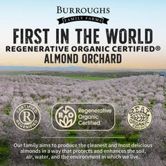 Burroughs Family Farms almonds being sprinkled into bowl showing versatile use benefit