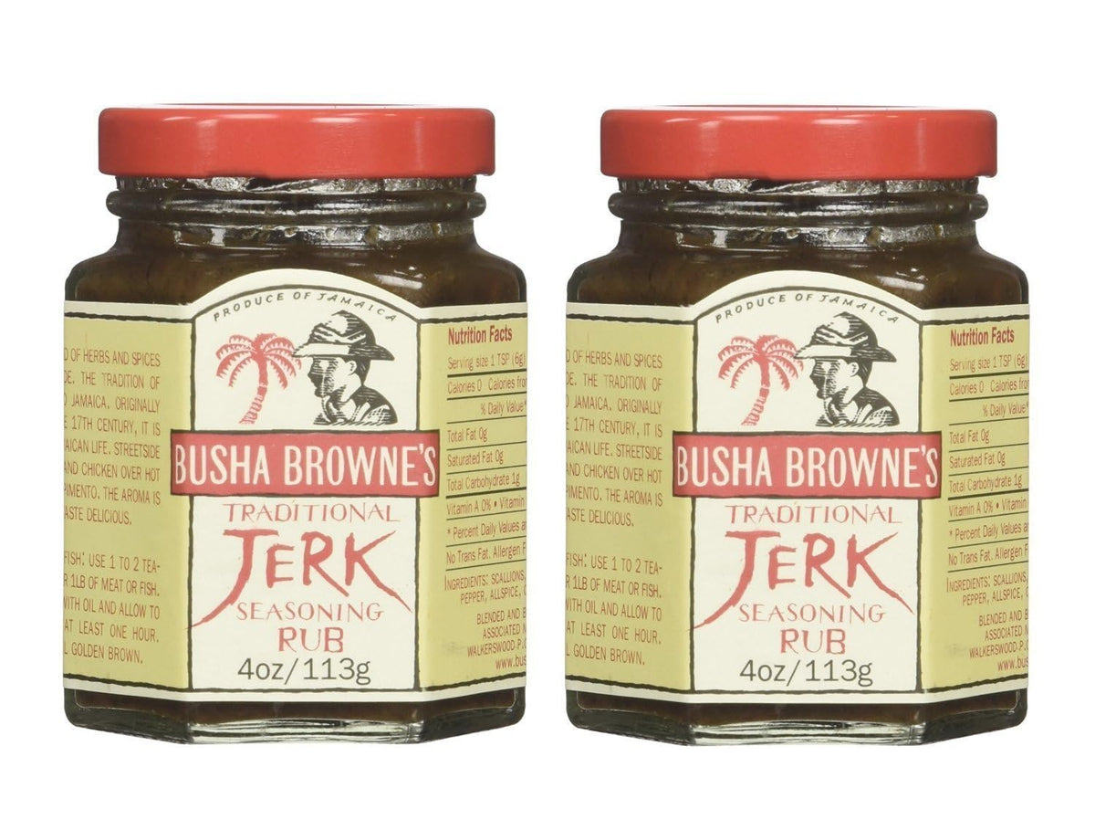 Busha Browne front packaging showing two 4 oz jars and clear label benefits