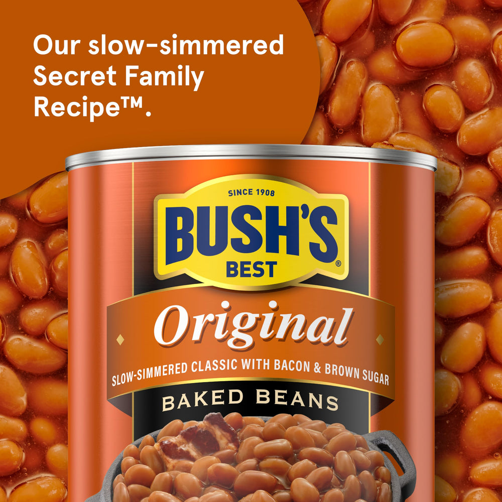 Bush's Best close-up of bean texture highlighting tender navy beans and sauce