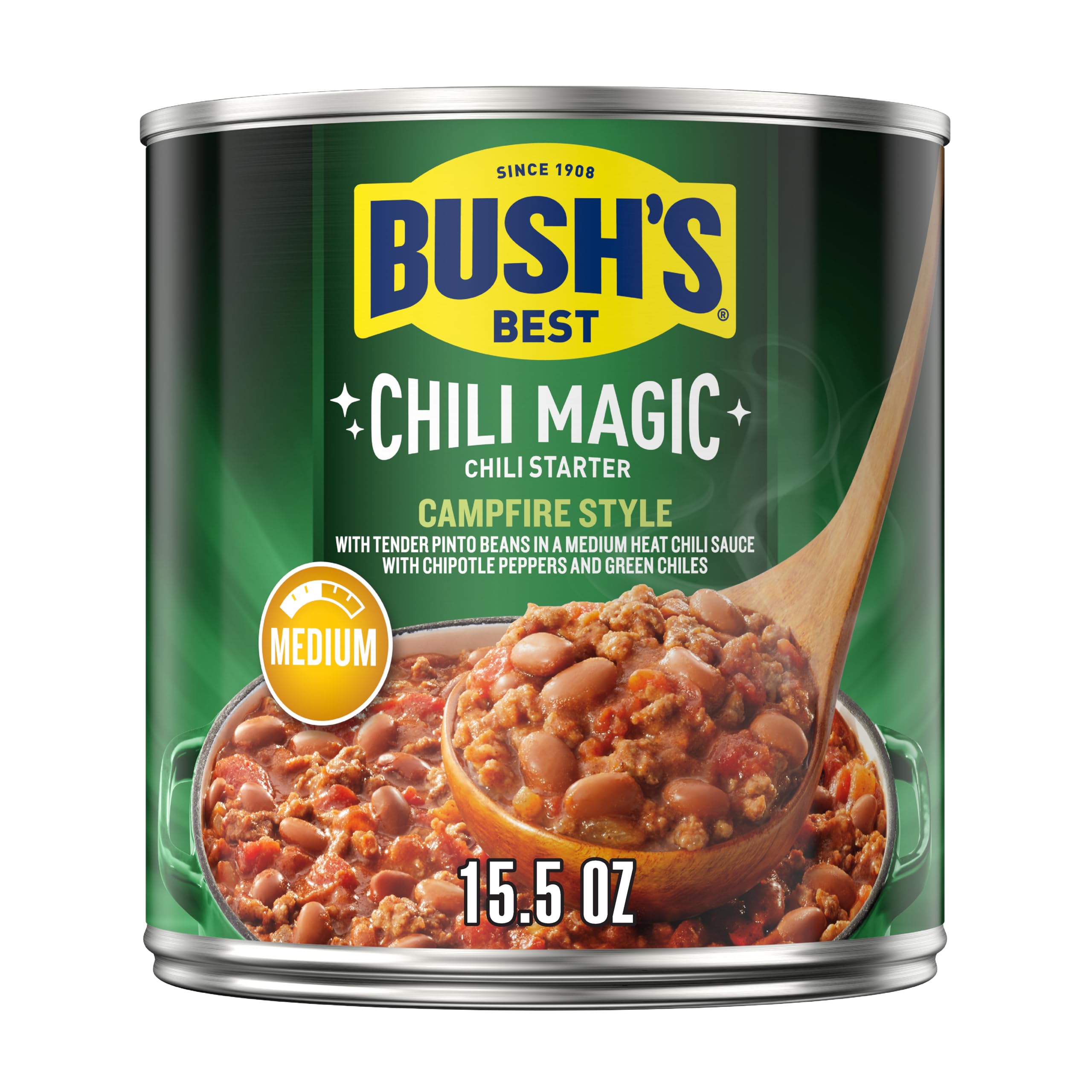 Bush's Best front packaging showing campfire style chili starter for quick meals