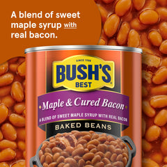 Bush's Best close-up of navy bean texture showing tender beans and maple glaze