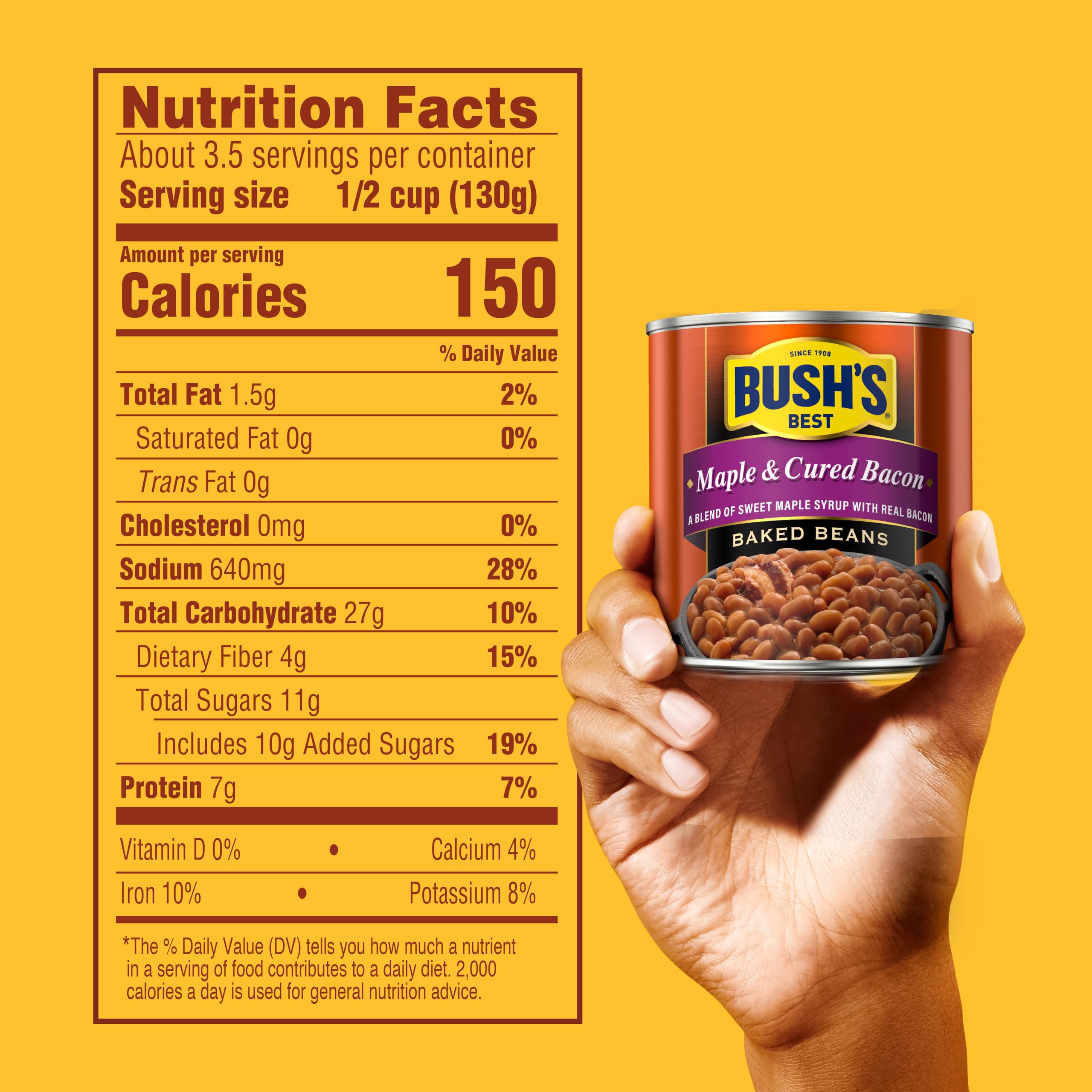 Bush's Best open can with beans visible demonstrating ready-to-serve convenience