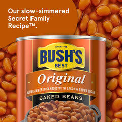 Bush's Best open can revealing sauce and bean texture for easy serving