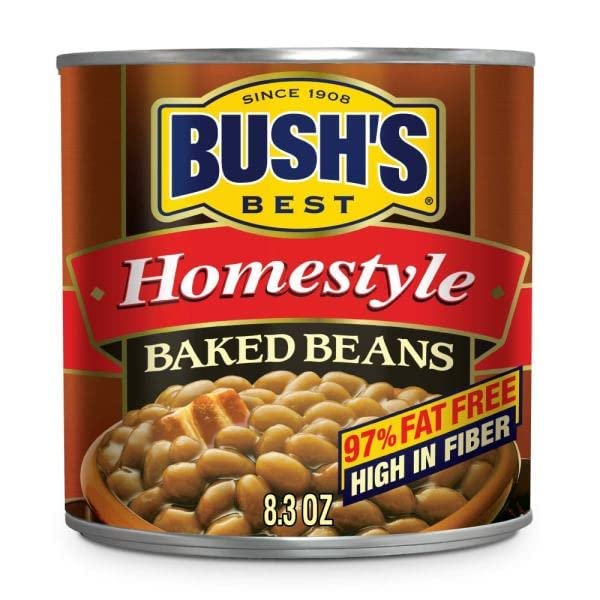 Bush's Best can beside spoon for size comparison and portioning