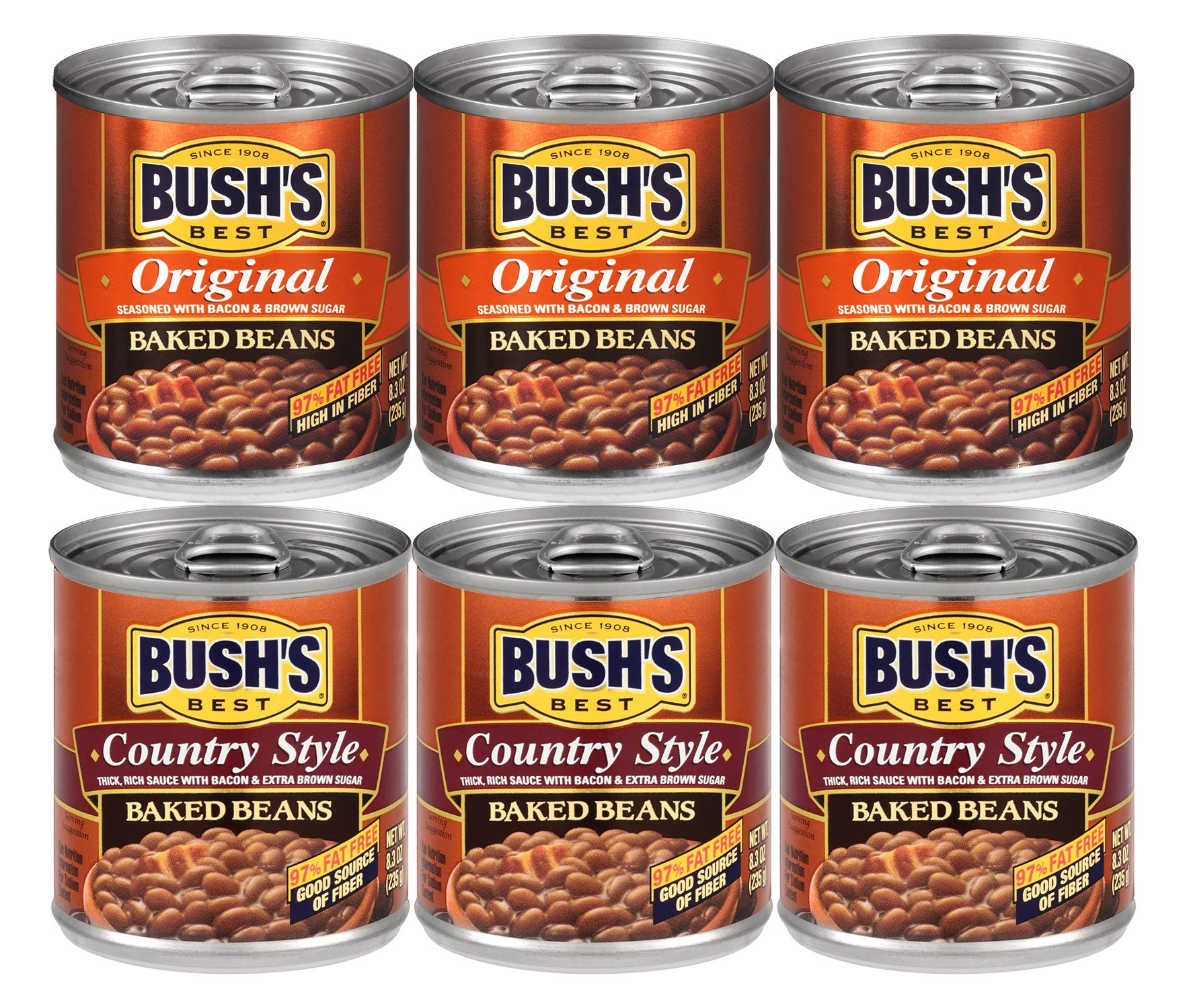 Bush's Best variety pack front packaging showing both Original and Country Style cans for convenience