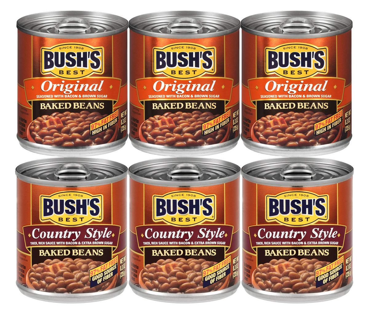 Bush's Best variety pack front packaging showing both Original and Country Style cans for convenience