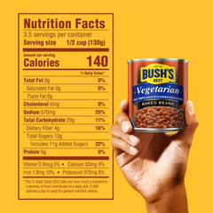 Bush's Best open can close-up showing tender navy bean texture