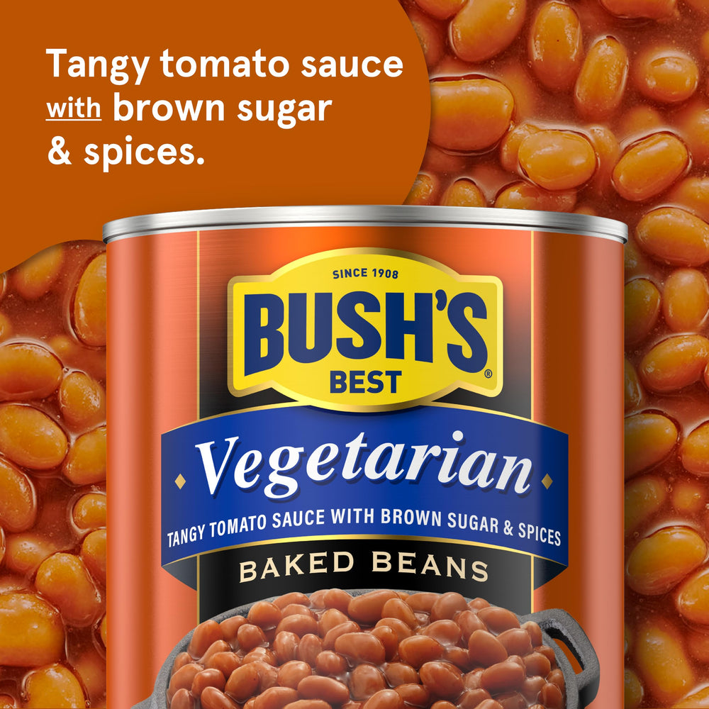 Bush's Best spoon serving beans highlighting ready-to-serve convenience
