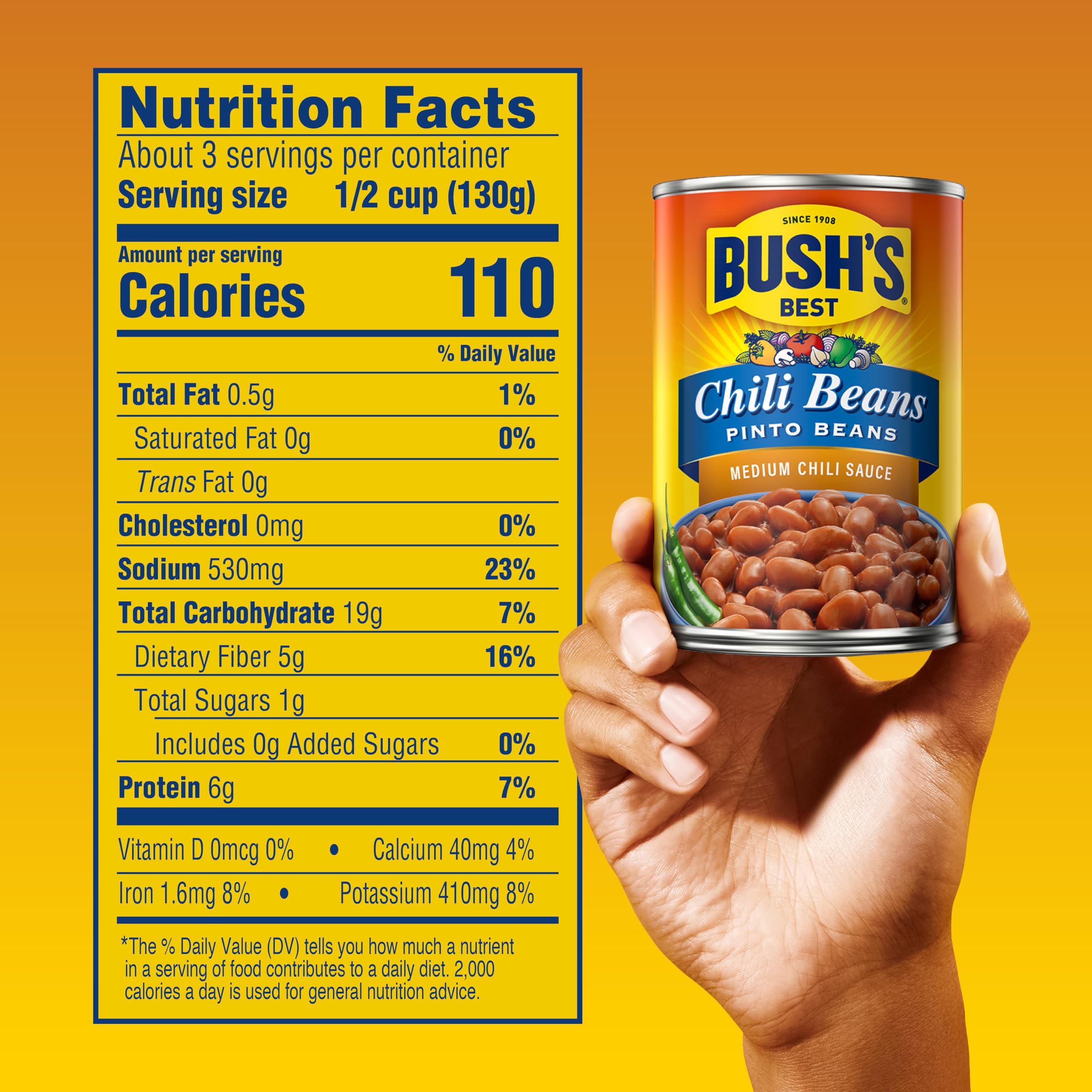 Bush's close-up of pinto bean texture highlighting tender beans