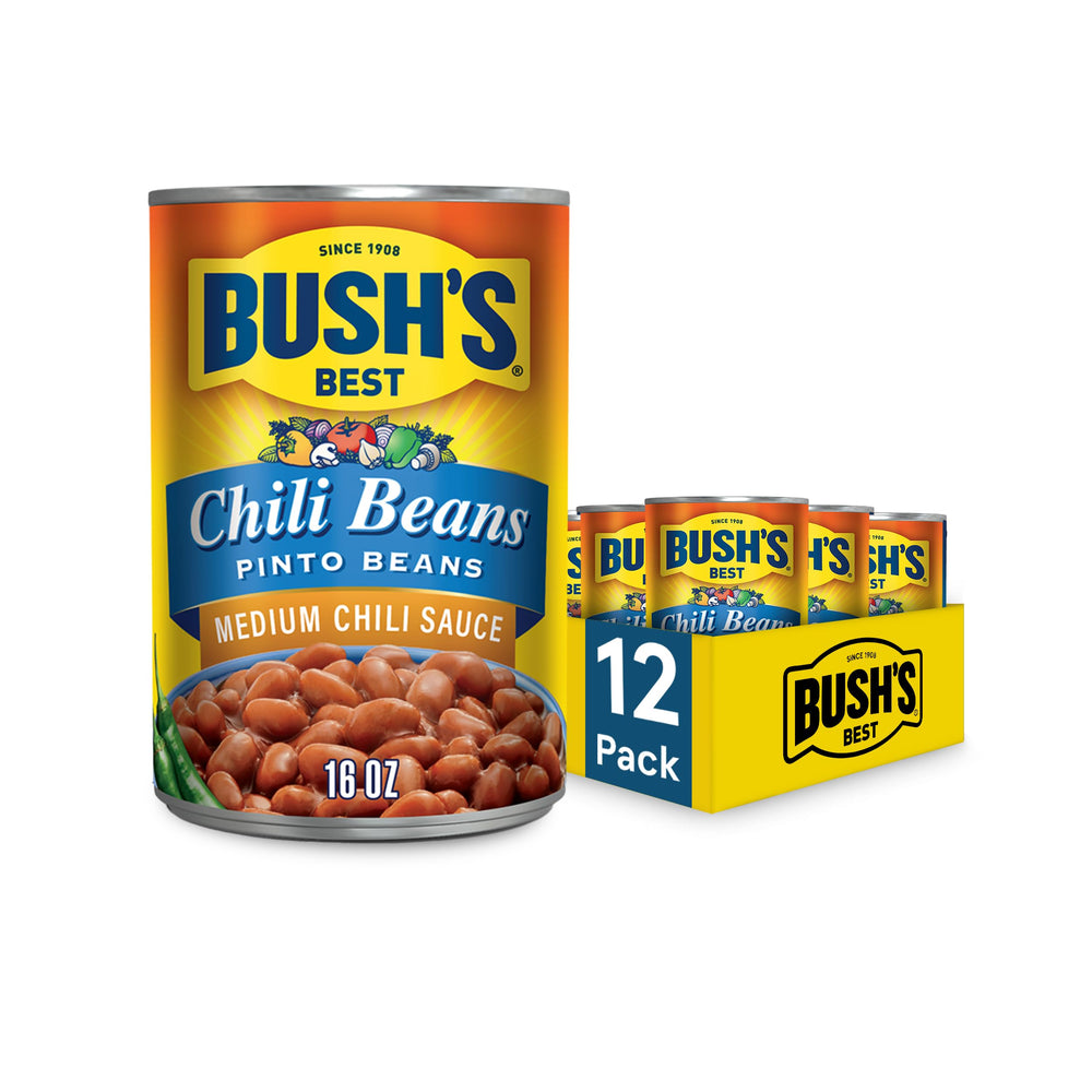 Bush's front can showing product label and ready-to-use chili flavor
