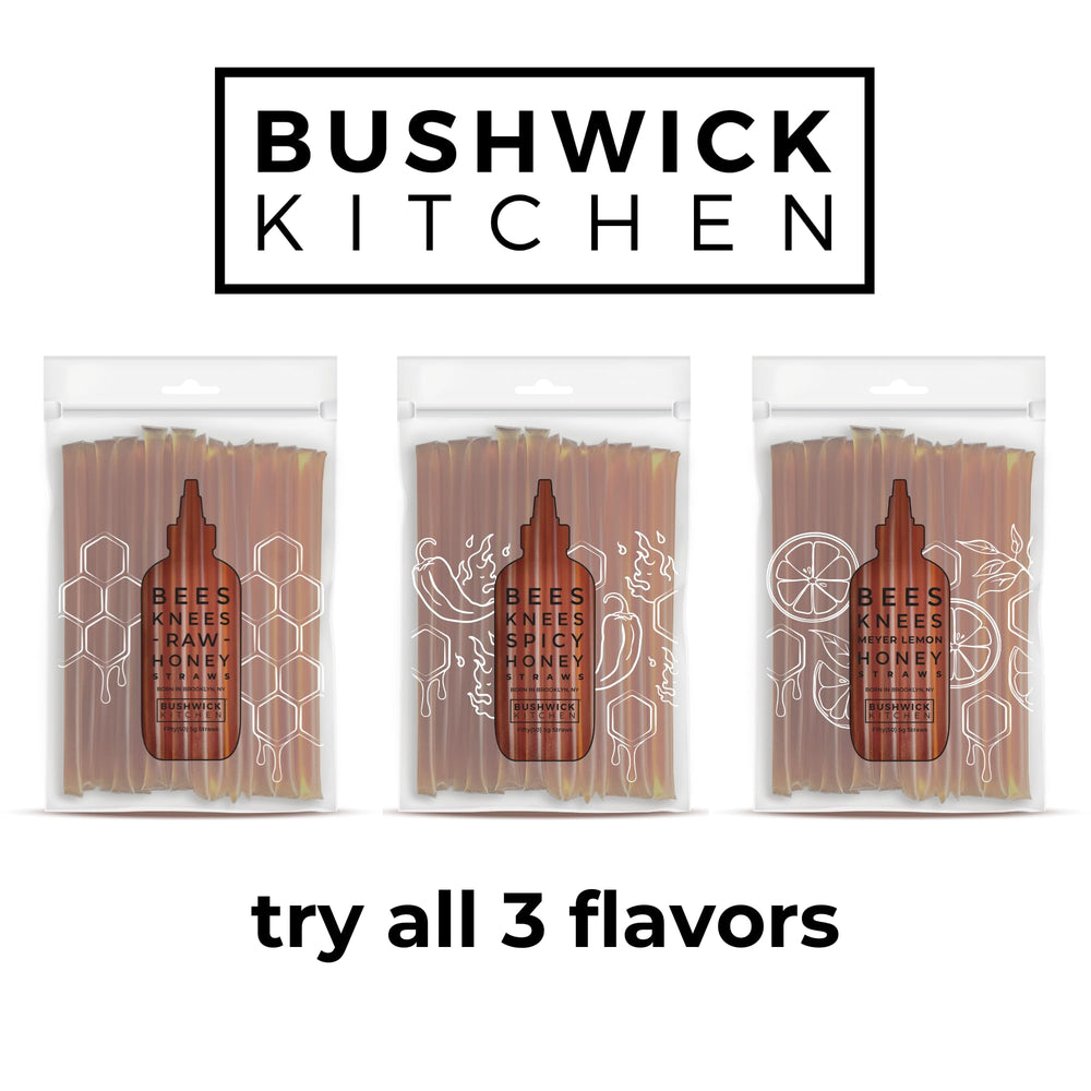 Bushwick Kitchen honey sticks on a breakfast table adding natural flavor