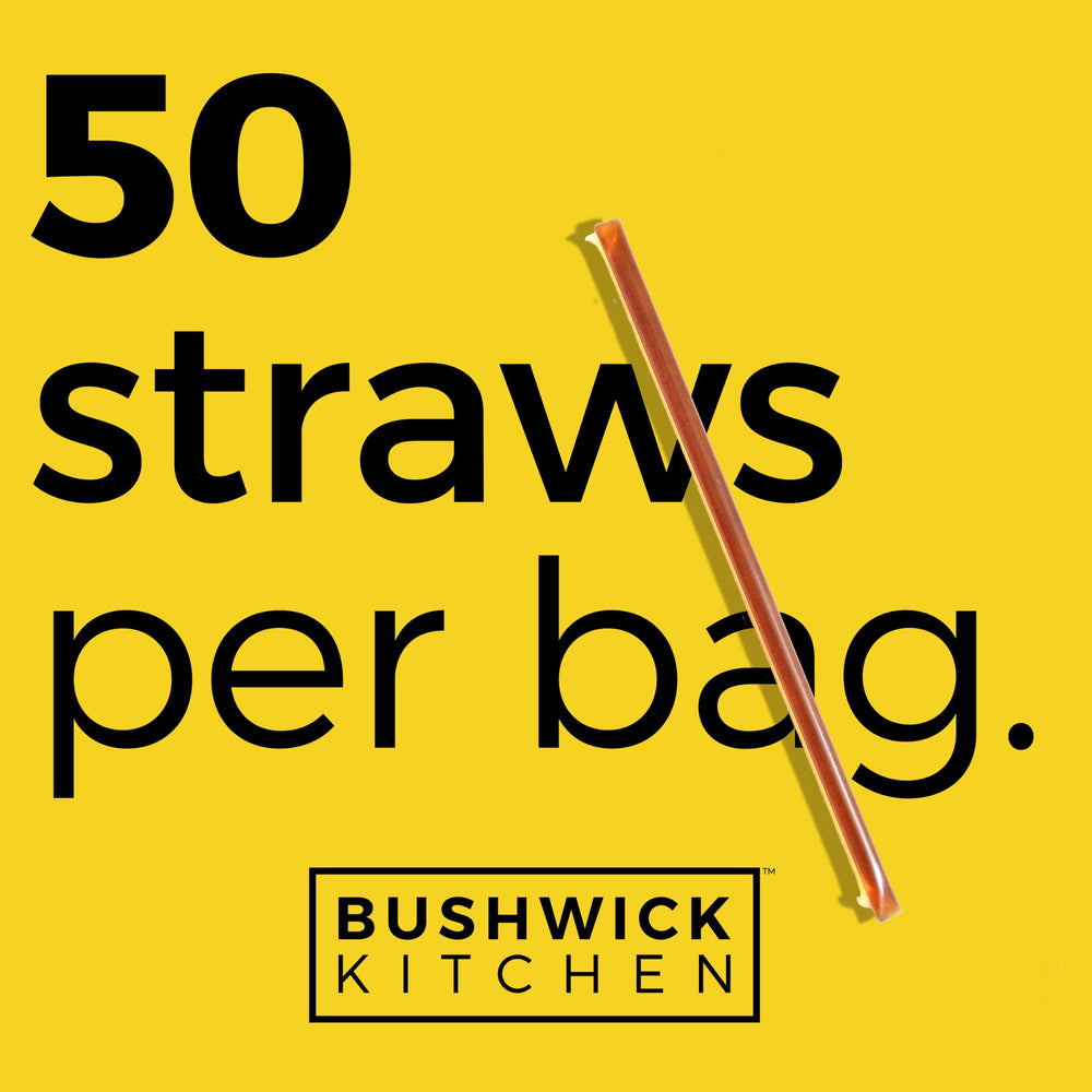 Bushwick Kitchen honey straw being squeezed into a cup of tea for quick sweetness