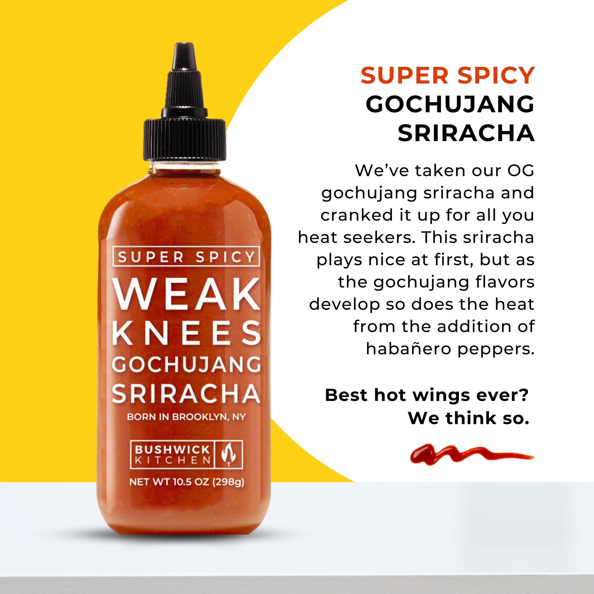 Bushwick Kitchen bottle side label with ingredients and dietary claims
