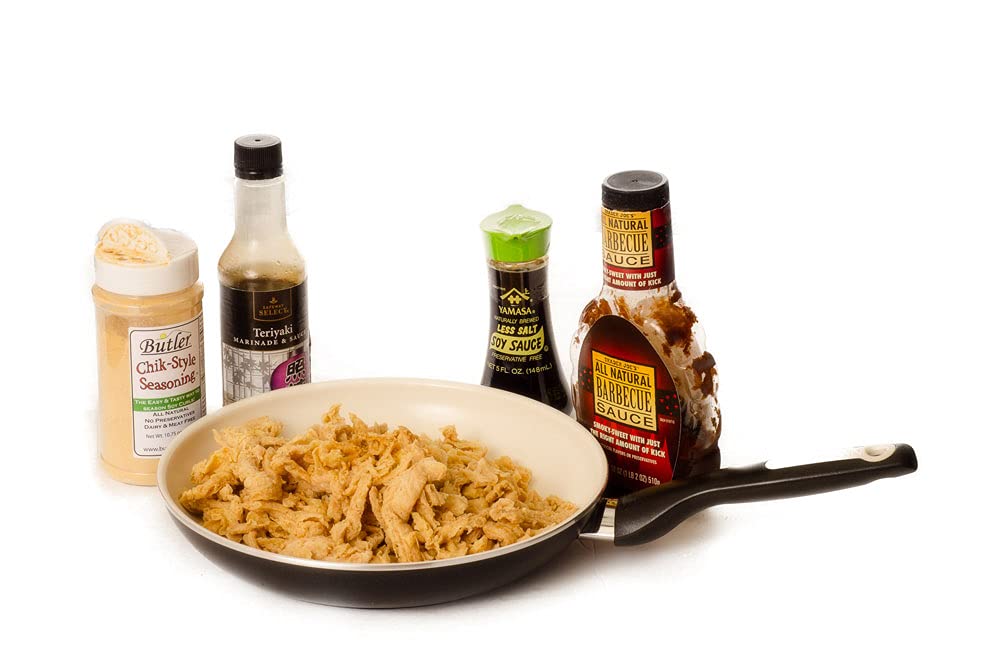 ingredient label on Butler Soy Curls pack showing whole soybean composition and transparency