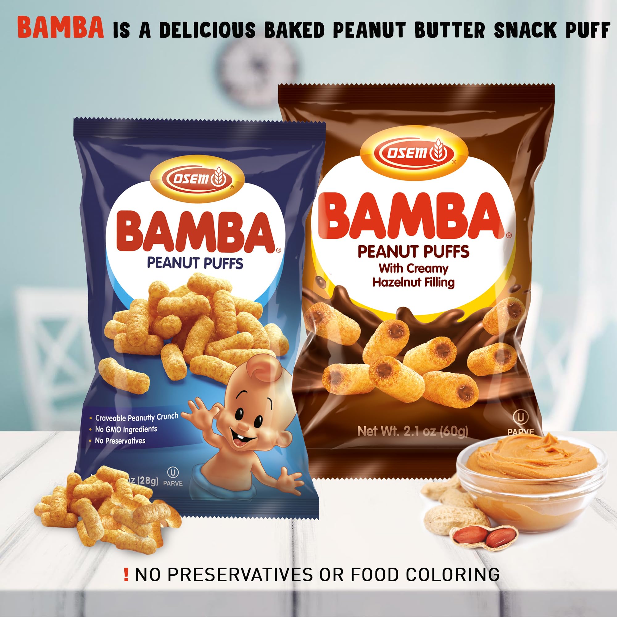 BUTO Bamba close-up texture of peanut puff illustrating airy, melt-in-mouth benefit