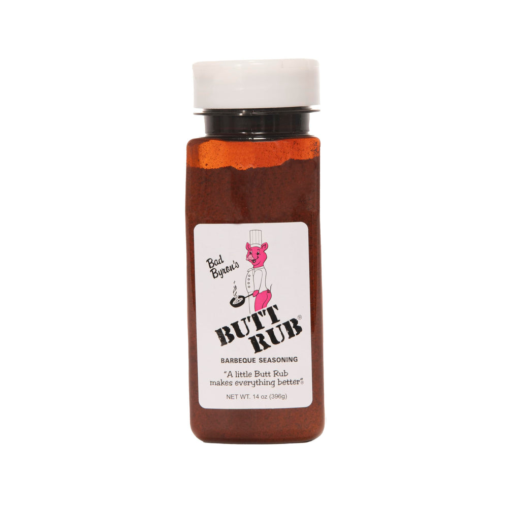 Butt Rub front packaging showing 14oz bottle and award seal for flavor