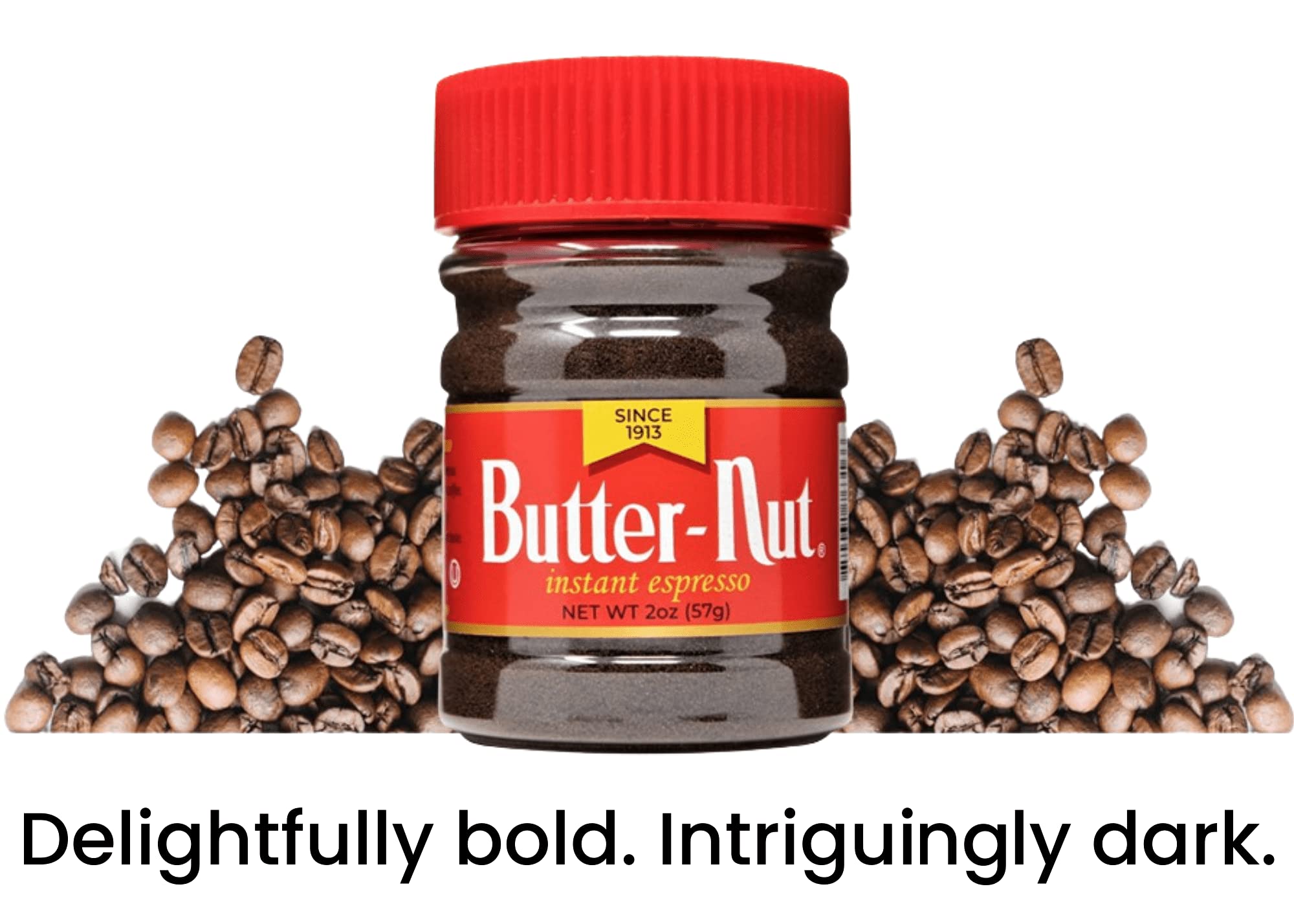 Butter-Nut fine instant espresso powder texture highlighting quick dissolution