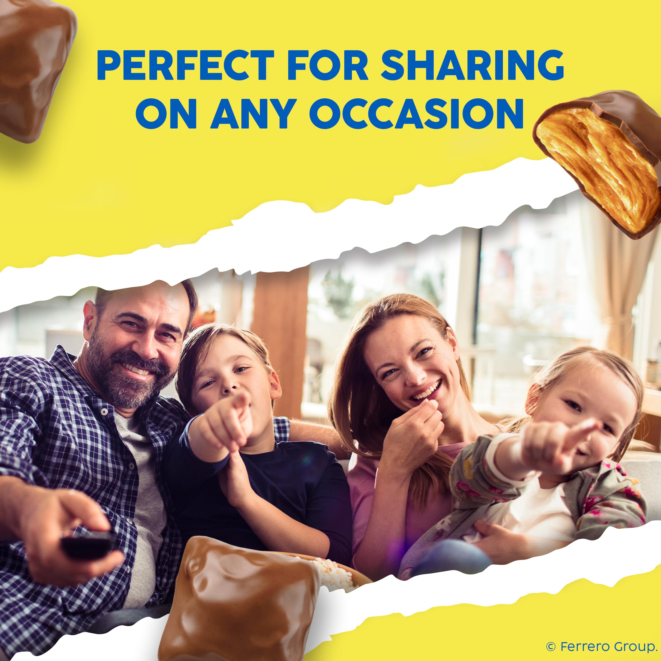 Butterfinger arranged 18-count pack lined up to illustrate quantity for sharing