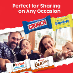 Close-up of CRUNCH and Butterfinger texture showing satisfying crunch