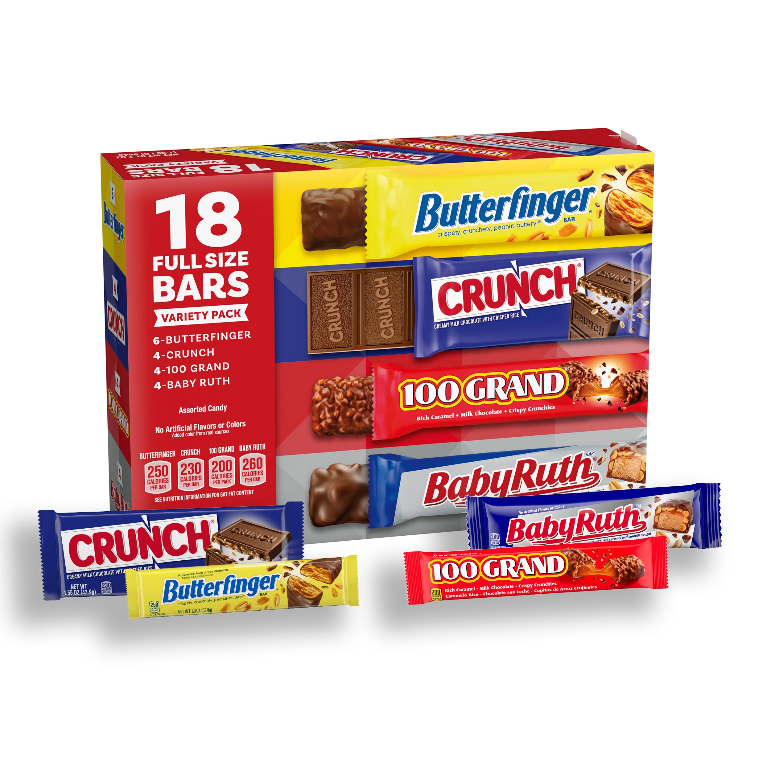 Butterfinger front packaging showing assortment, brand and easy sharing