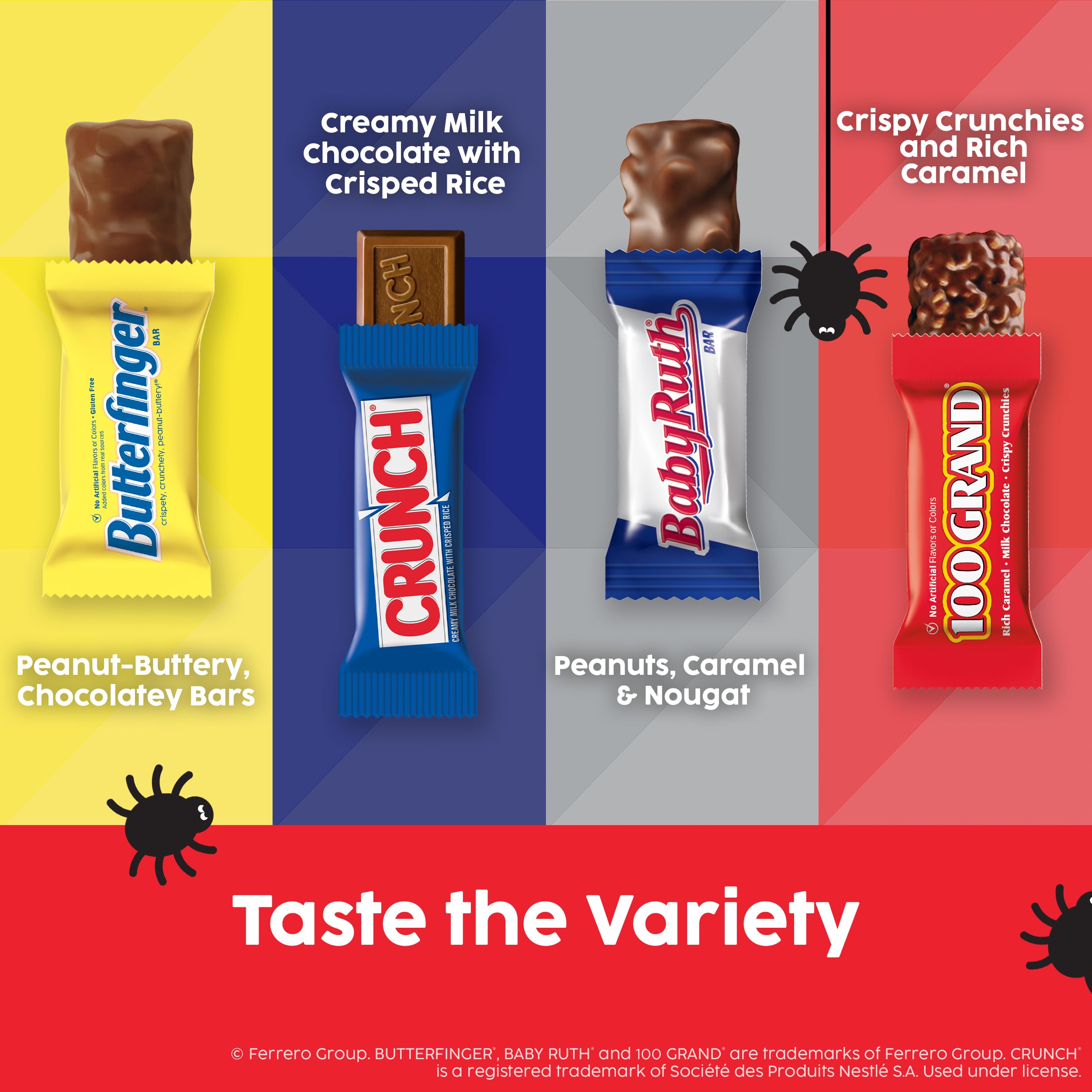 Hand holding individually wrapped Butterfinger bars demonstrating easy sharing benefit