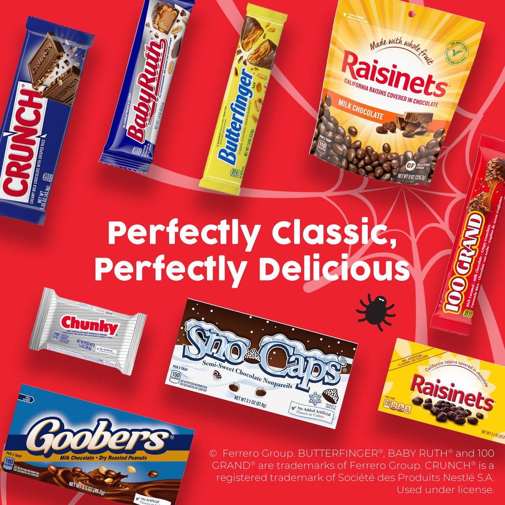 Party favor bags filled with Butterfinger bars showing quick assembly benefit
