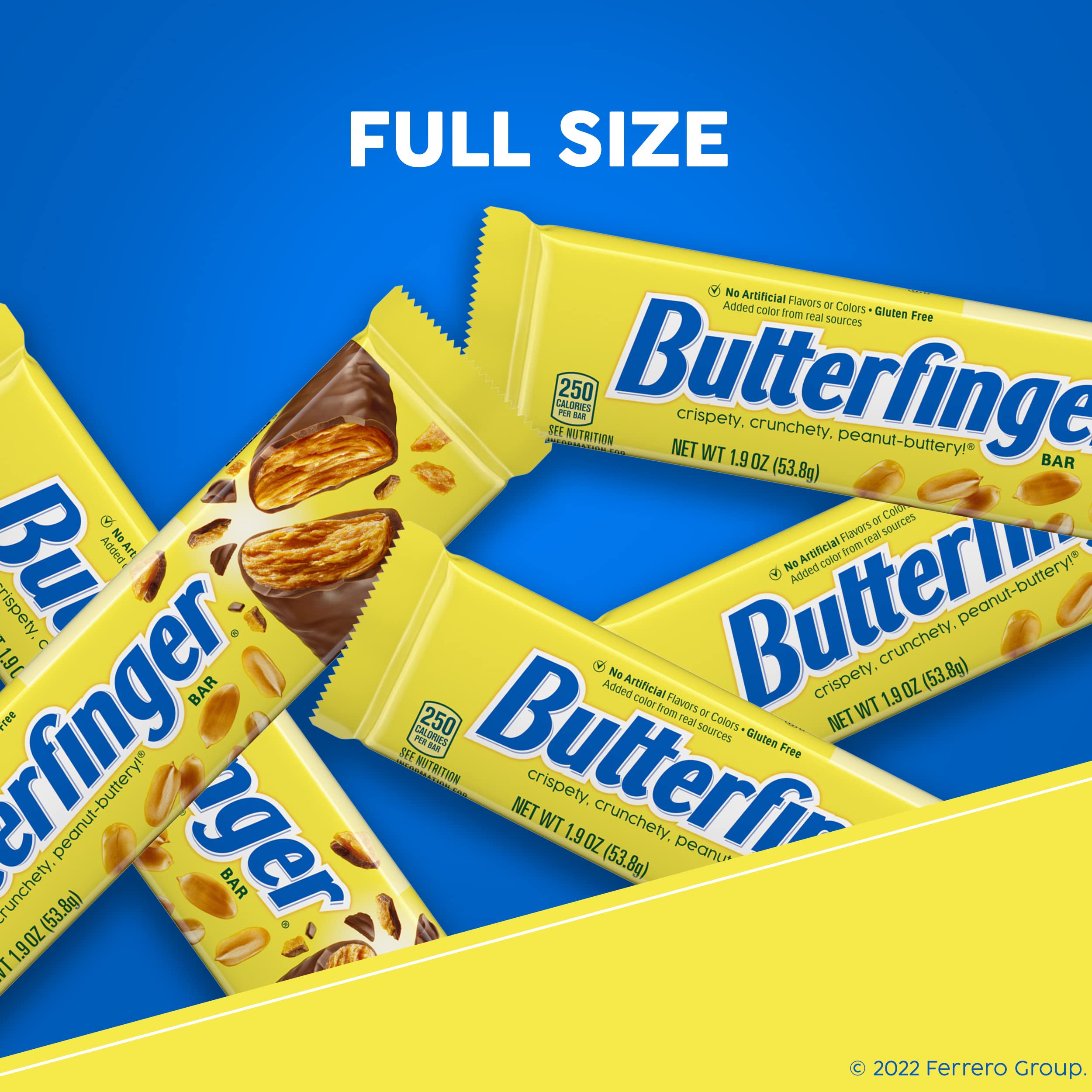 Cross-section of Butterfinger center showing crispety layers — delivers crunchy peanut flavor