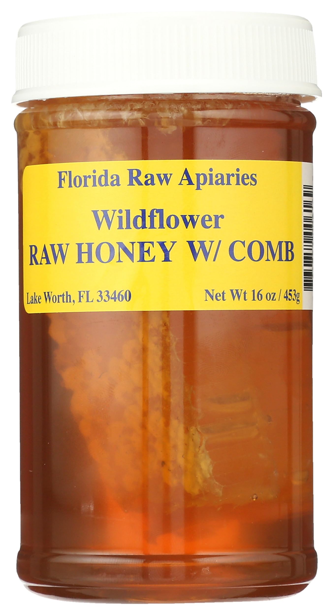 Buzzn Bee jar front view showing label and natural raw honey benefit