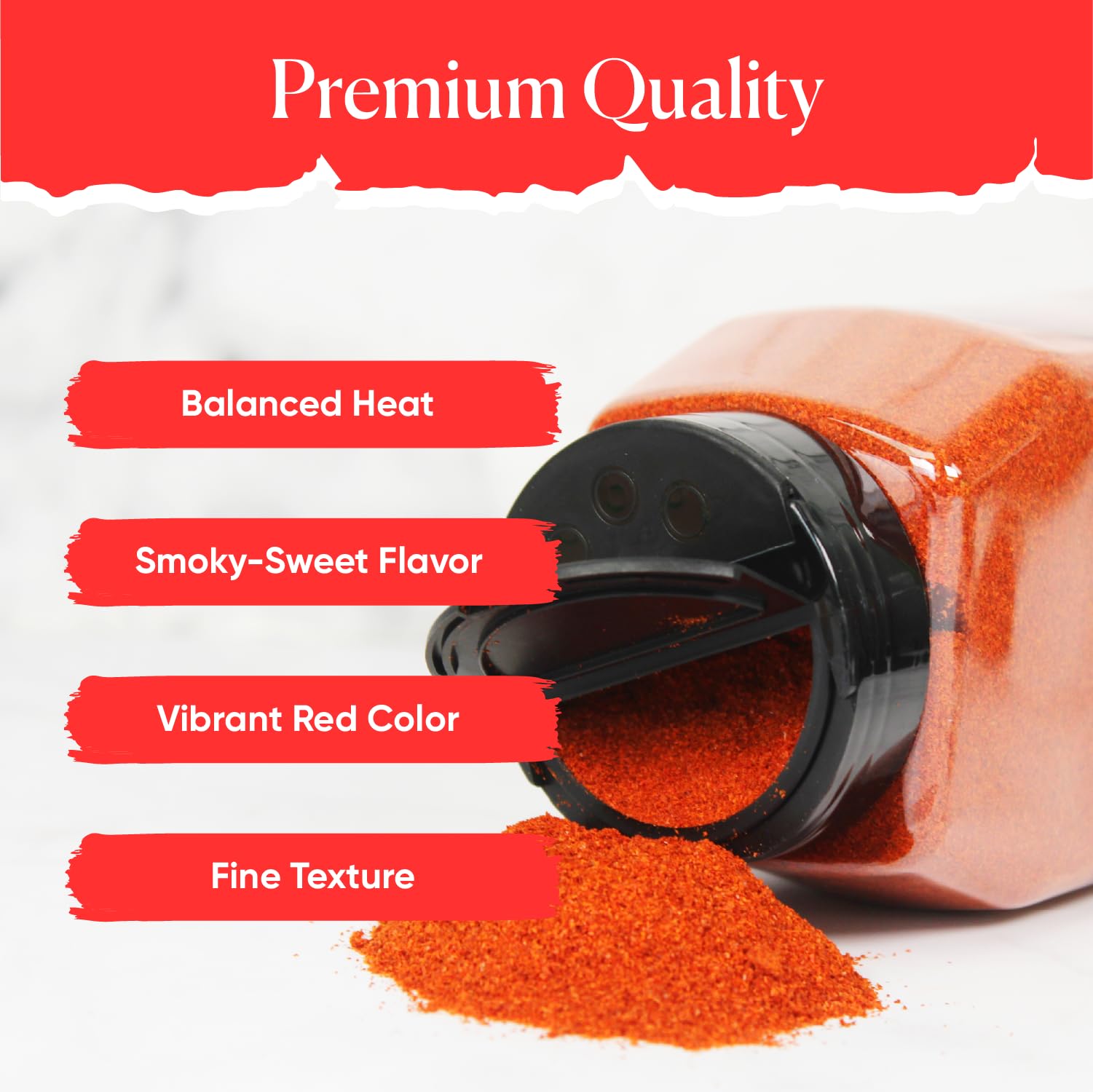 Byait powder texture close-up showing fine red flakes for consistent blending benefit