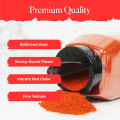 Byait powder texture close-up showing fine red flakes for consistent blending benefit