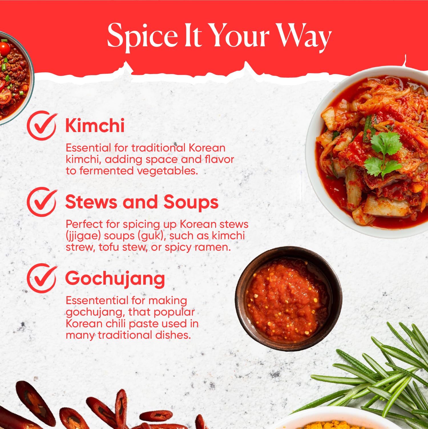 Byait scoop of chili powder alongside spices showing easy measuring benefit