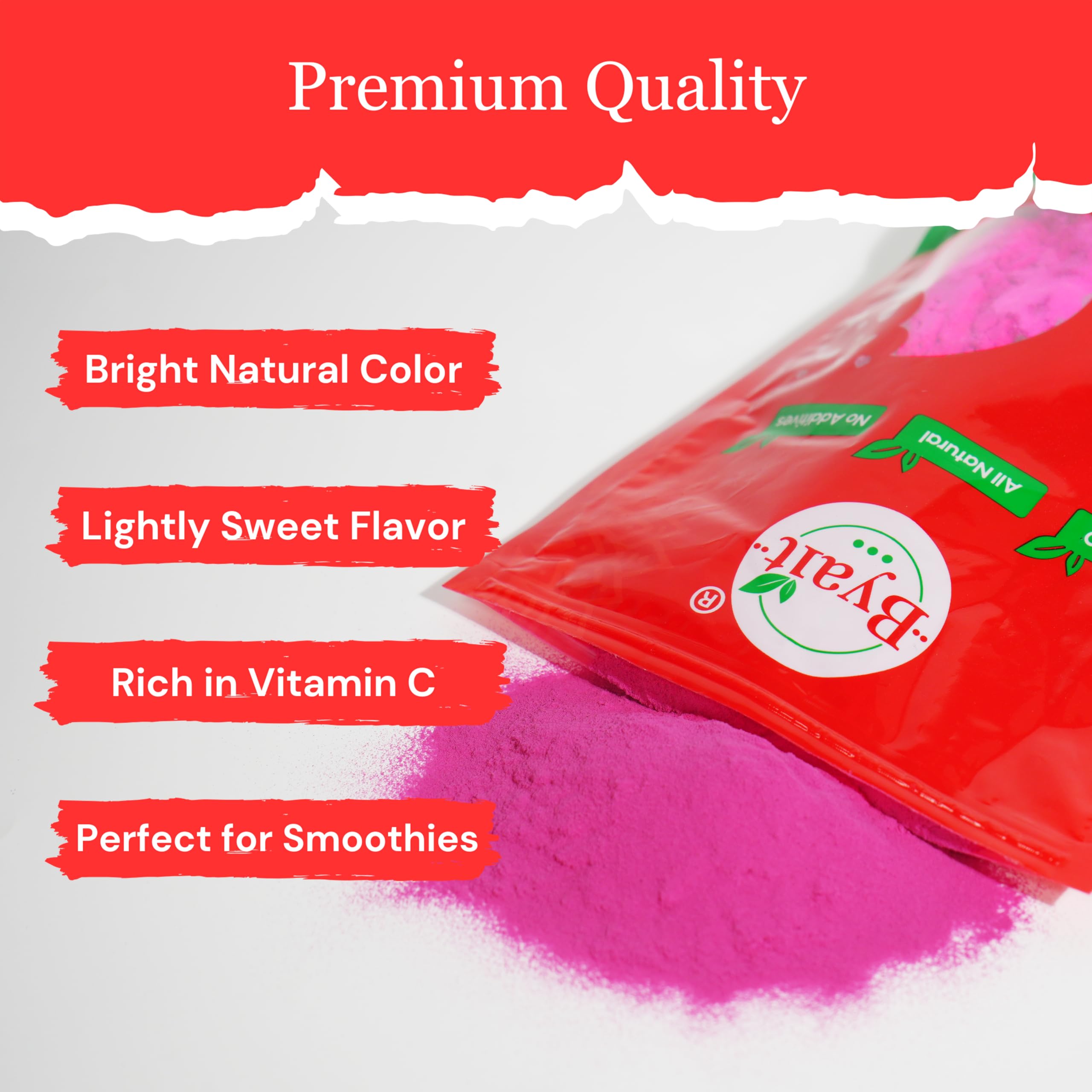 Byait in smoothie bowl bright natural pink color and visual appeal benefit
