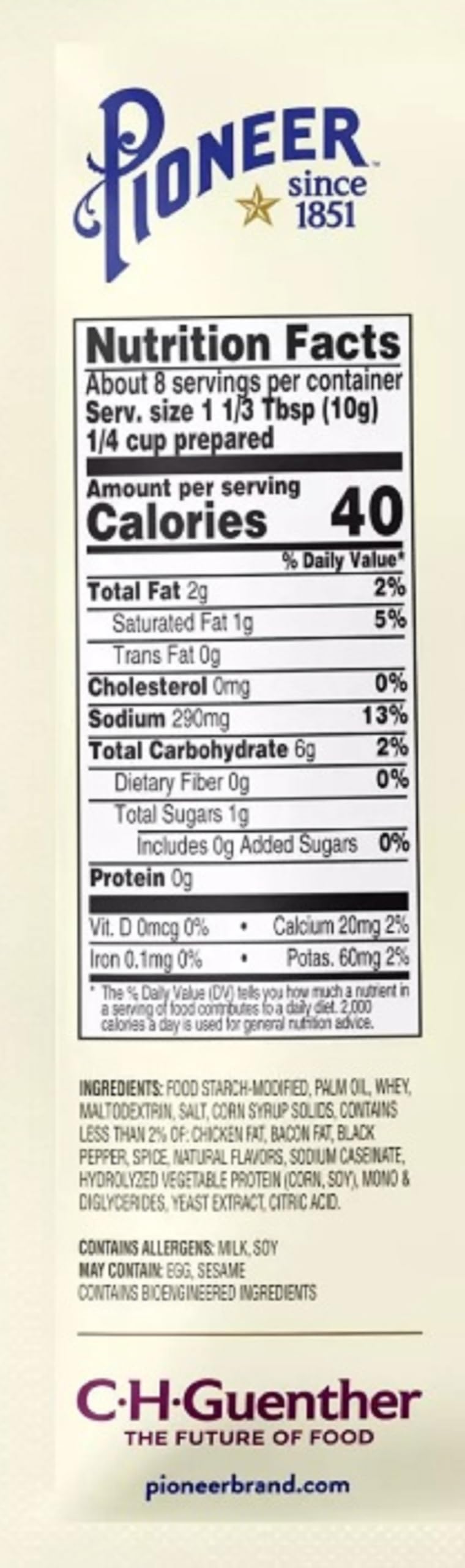 C.H. Guenther & Son prepared country gravy in bowl ready to serve, adds savory flavor
