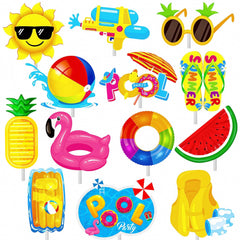C L cooper life front packaging showing 36 summer pool cupcake toppers for easy party styling